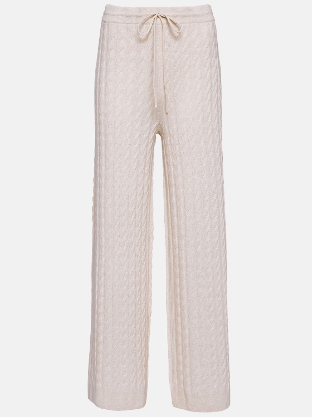 NWT Cyrus Cream Cable-Knit Drawstring Joggers in size Large